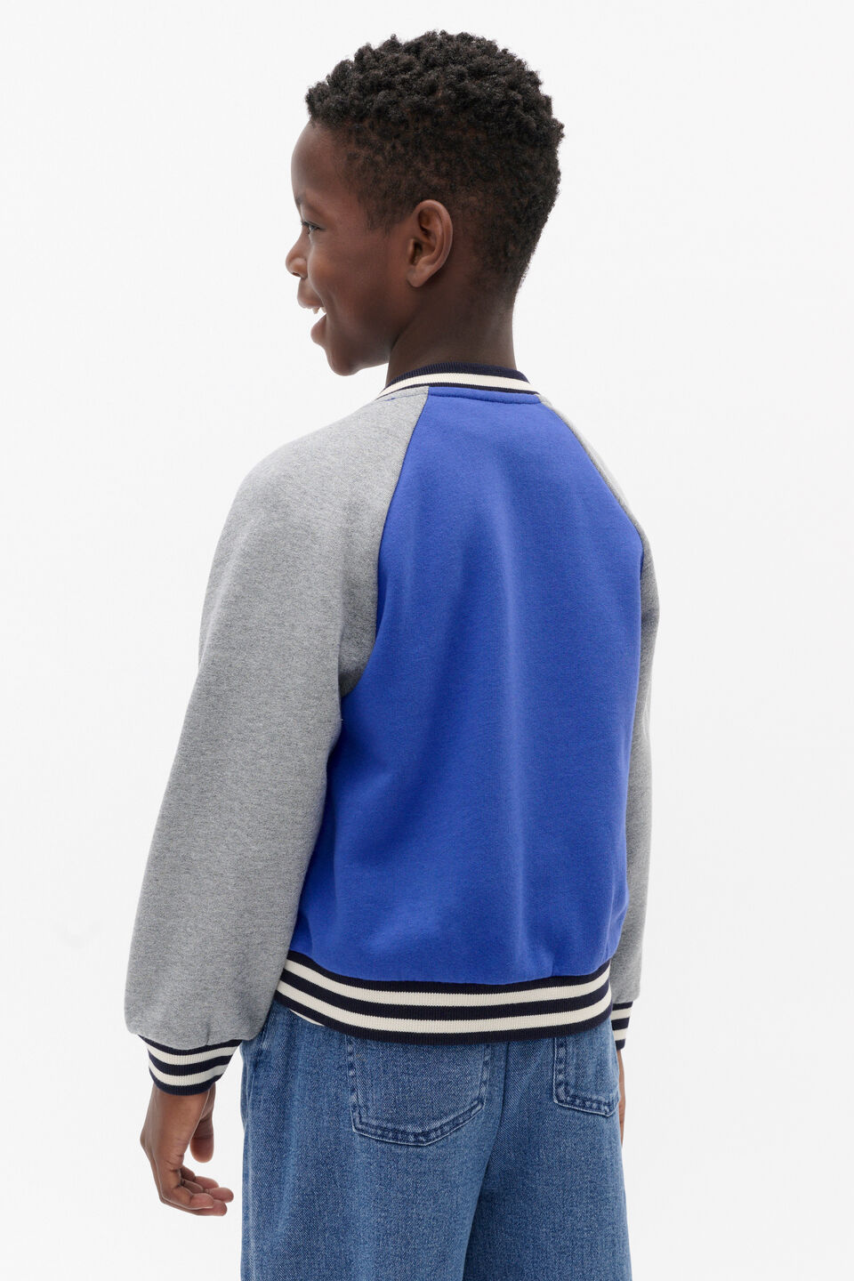 Snap Button Bomber  Blueberry