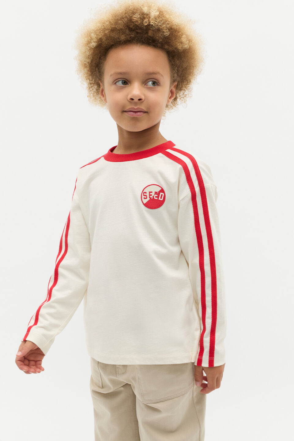 Side Stripe Tee  Classic Cream