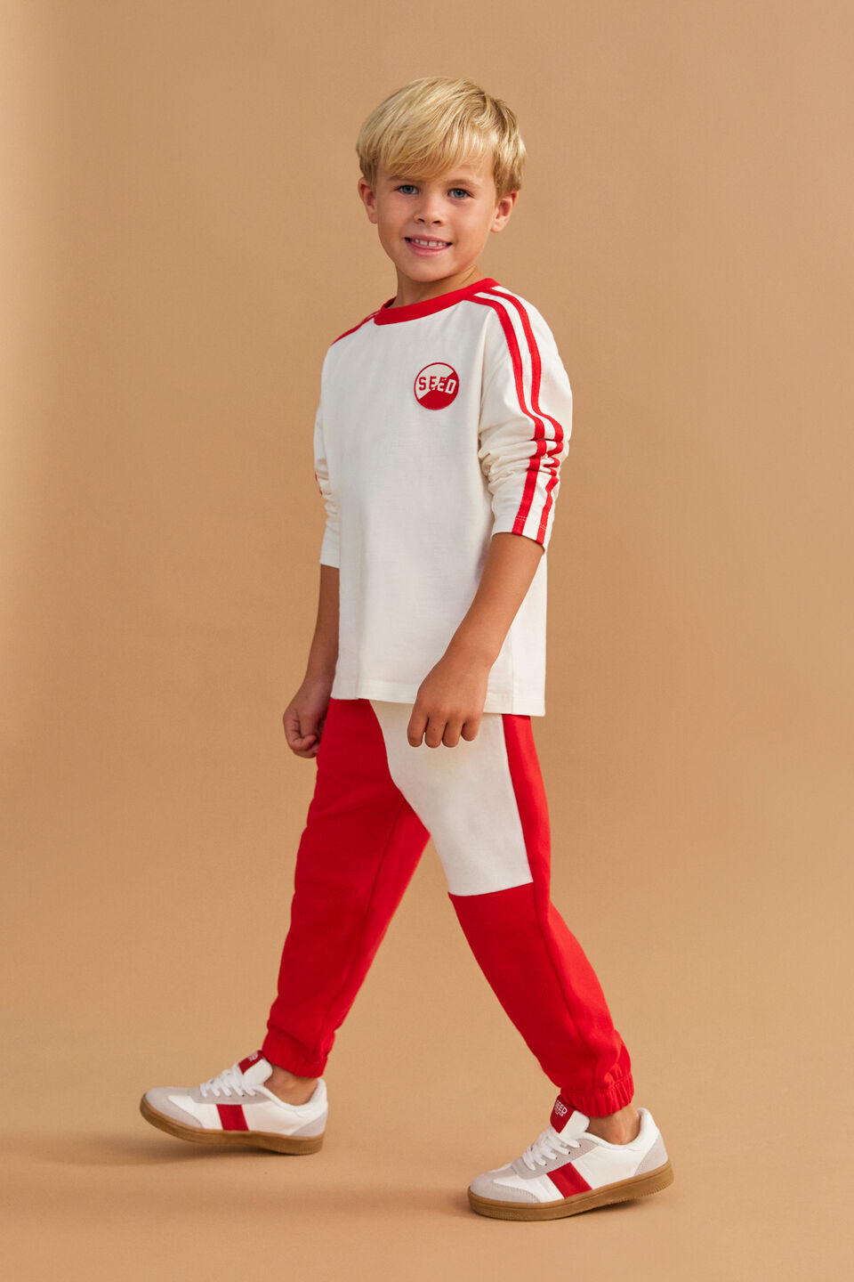 Side Stripe Tee  Classic Cream