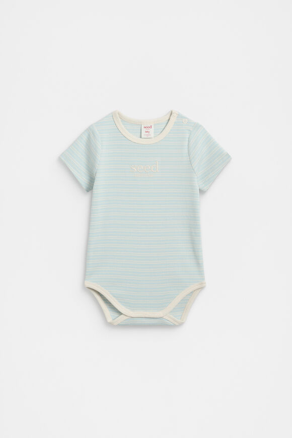 Logo Rib Bodysuit  Soft Blue  hi-res