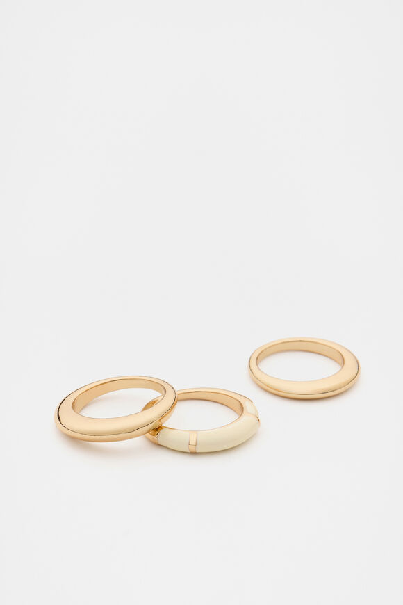 Enamel Ring Set  Coconut Cream  hi-res