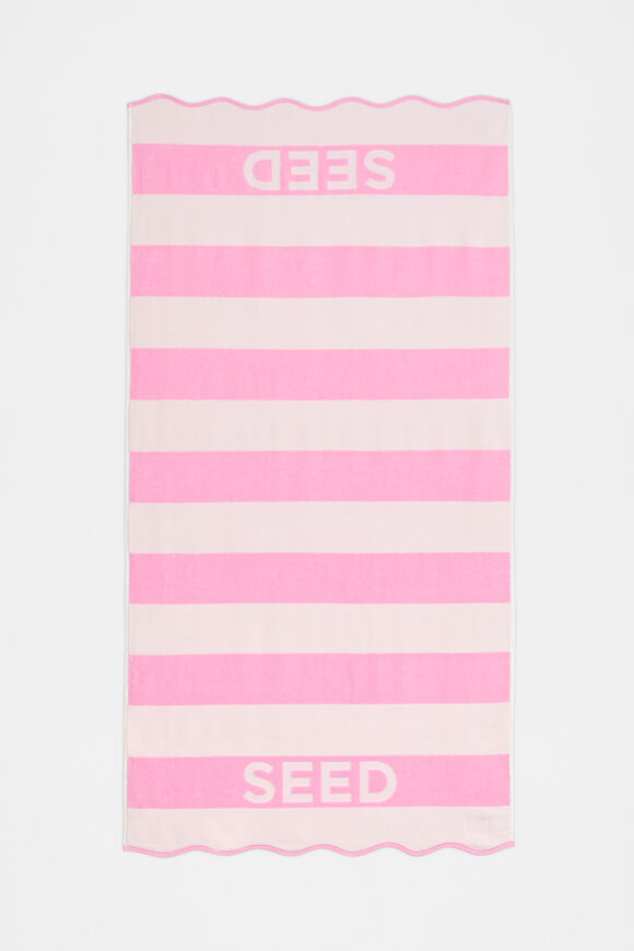 Beach Towel  Candy Pink Stripe  hi-res