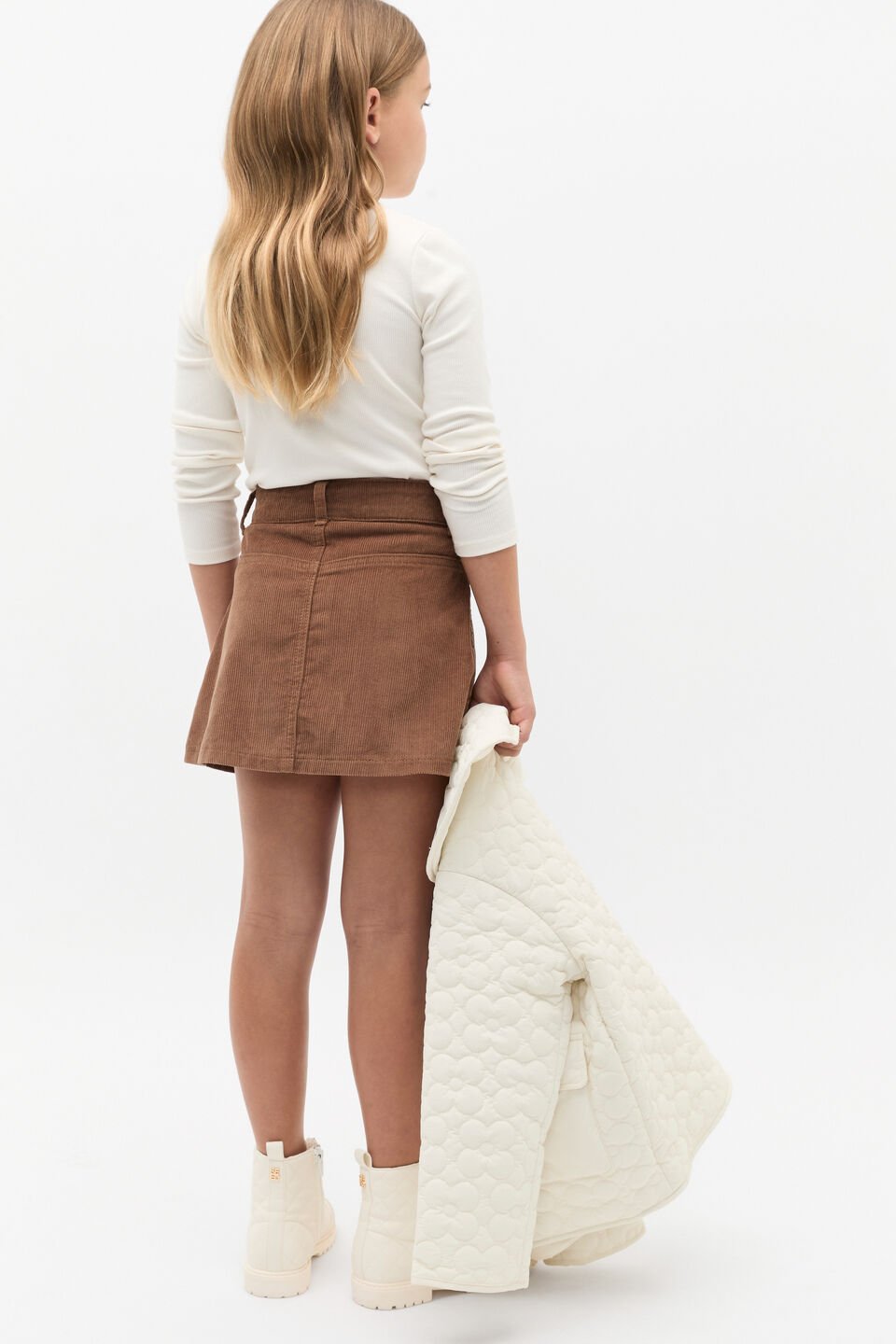 Cord Pleat Skirt  Chocolate Shake