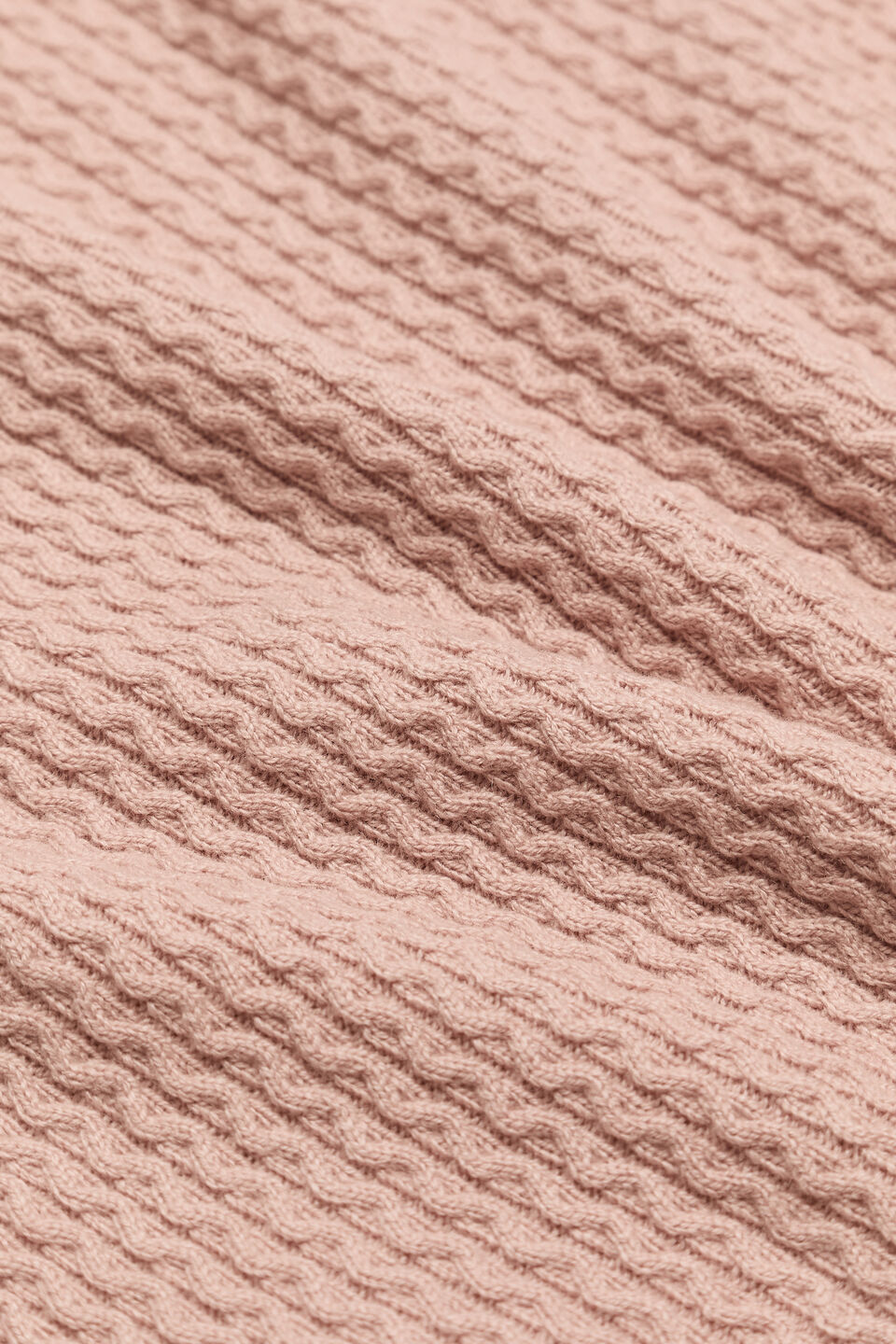 Cable Knit Blanket  Blush Pink