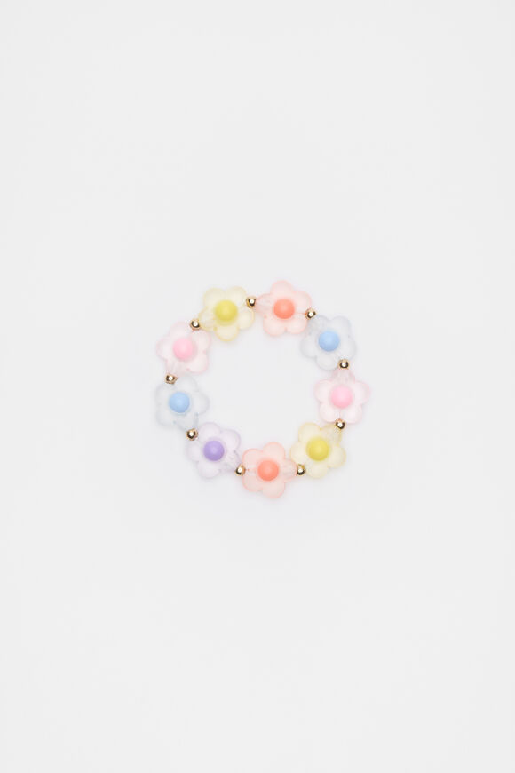 Frosted Flower Elastic Bracelet  Multi  hi-res