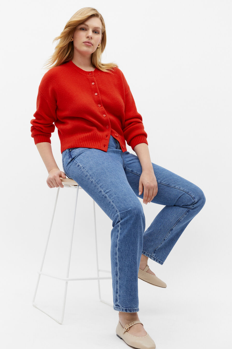 Denim Straight Leg Jean  Classic Blue Denim