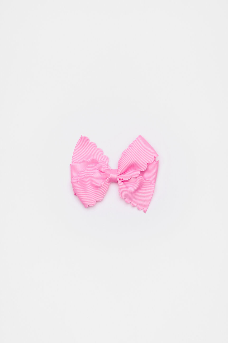 Scallop Grosgrain Bow  Candy Pink