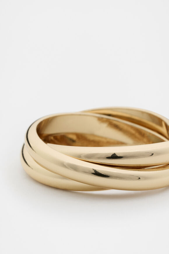 Looped Links Ring  Gold  hi-res
