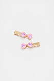 Crystal Bow Heart Duck Clips  Candy Pink  hi-res