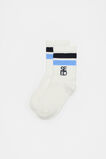Stripe Embroidered Sock  Blue Multi  hi-res