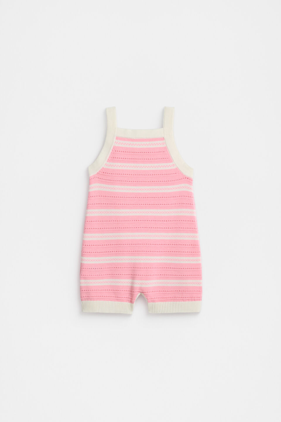 Stripe Knit Romper  Bubblegum