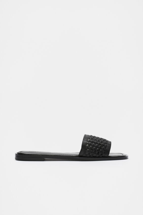 Holly Woven Slide  Black  hi-res