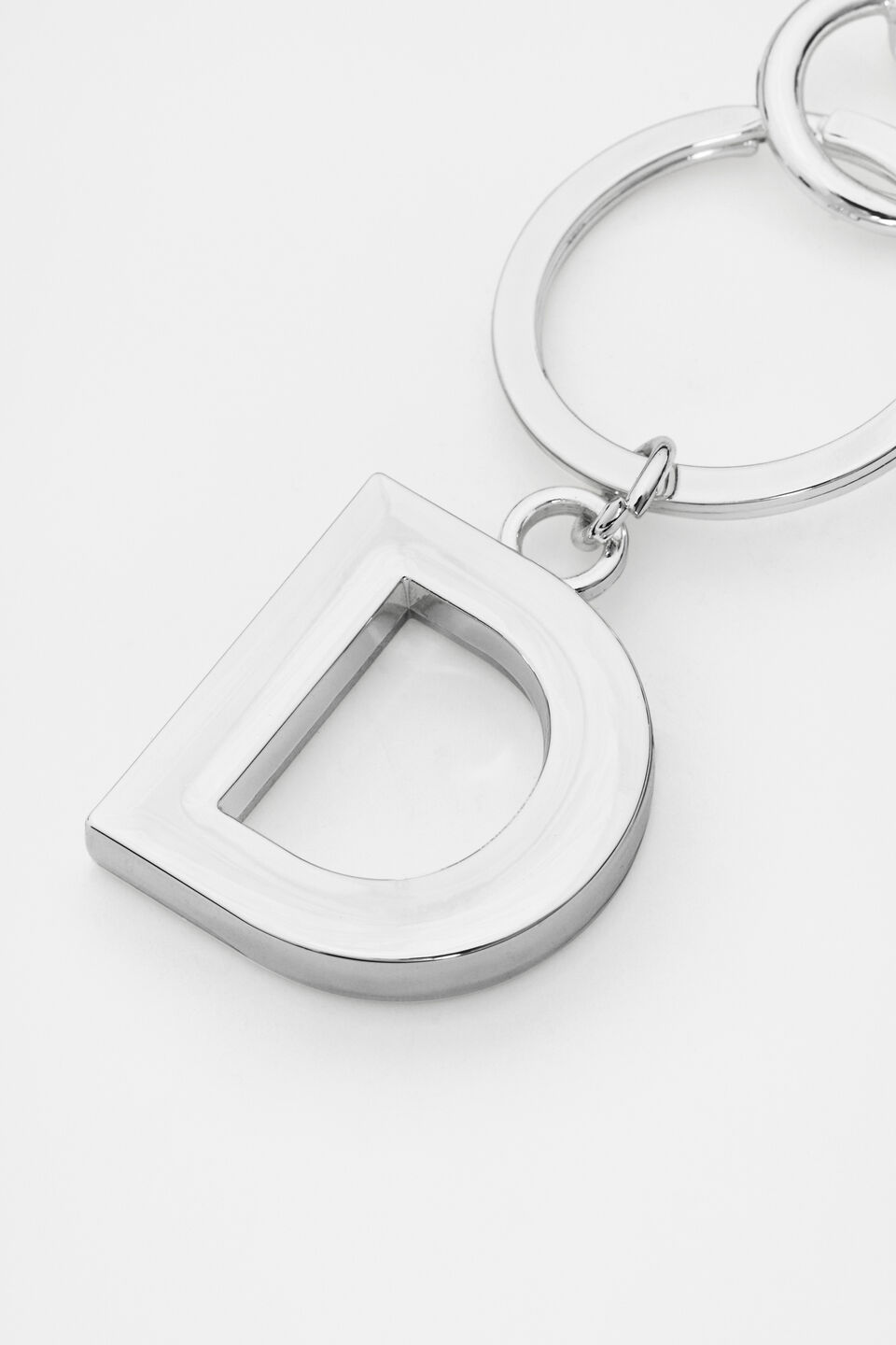 Silver Initials Keyring  D