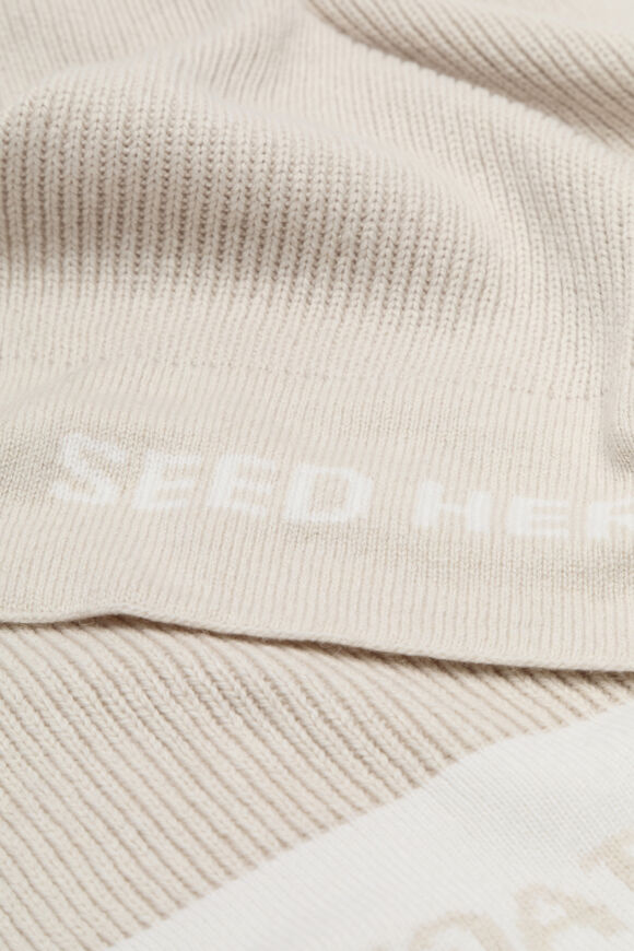 Rib Knit Logo Scarf  Oat Marle  hi-res