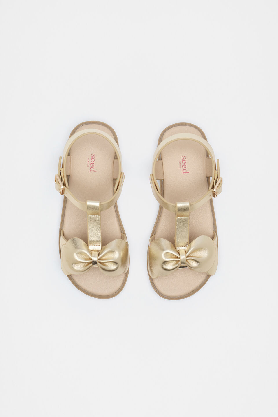 T Bar Bow Sandal  Gold
