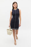 Crepe Knit Contrast Mini Dress  Twilight Blue  hi-res