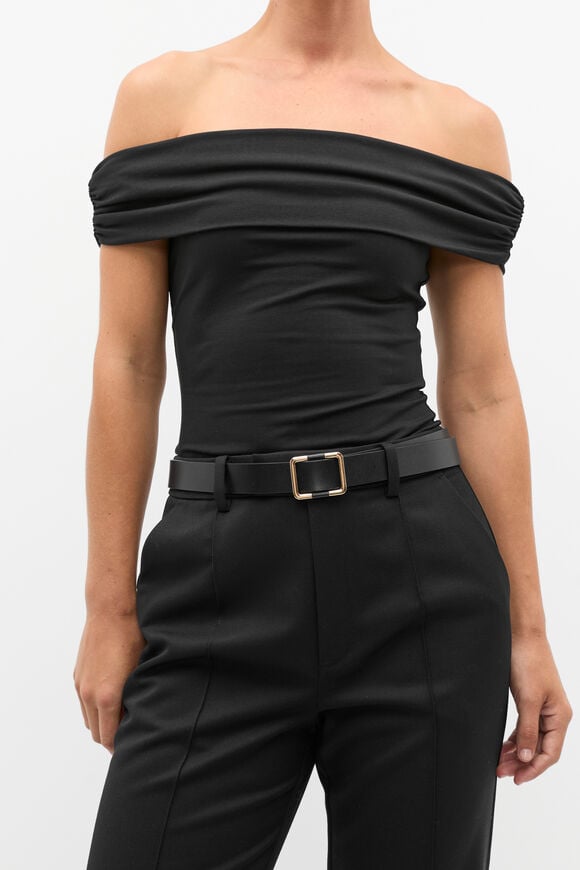 Naomi Leather Hip Belt  Black  hi-res