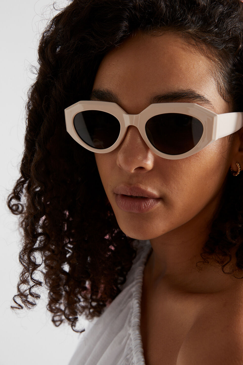 Allegra Angular Sunglasses  Stone