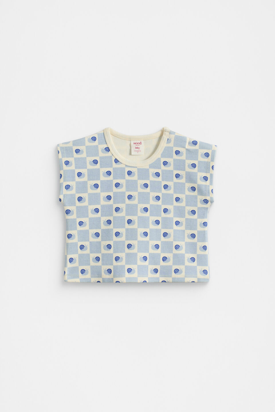 Snail Tee  Baby Blue