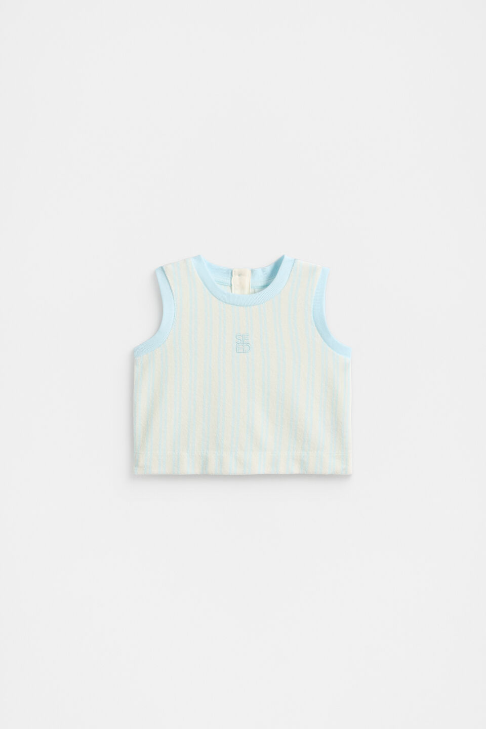 Stripe Terry Singlet  Glacier Blue
