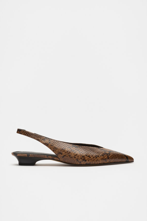 Avery Snake Print Slingback  Toffee Snake Print  hi-res