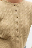 Cable Cropped Button Cardi  Cashew Marle  hi-res