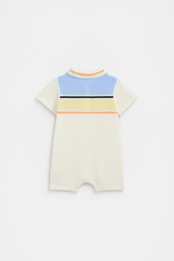 Crochet Polo Romper  Canvas  hi-res