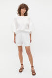 Linen Frill Sleeve Top  Whisper White  hi-res