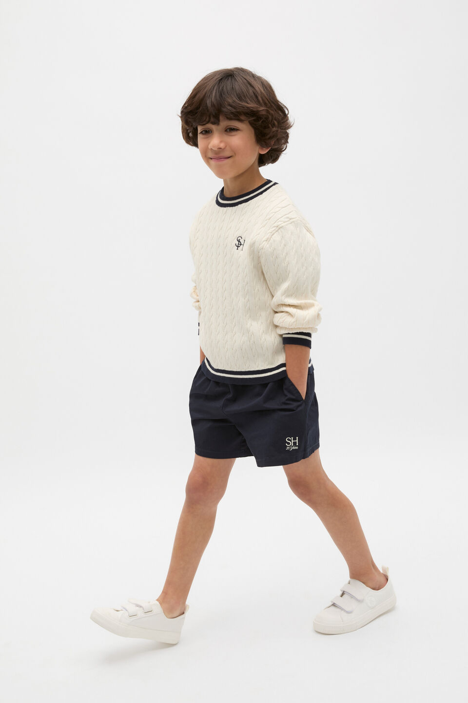 Heritage Cable Knit Sweater  Coconut Cream