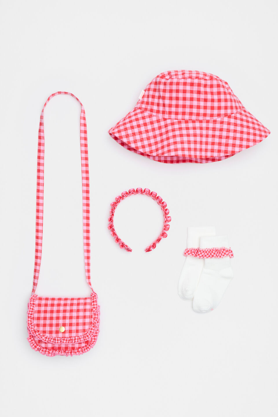 Gingham Frill Sock  Multi