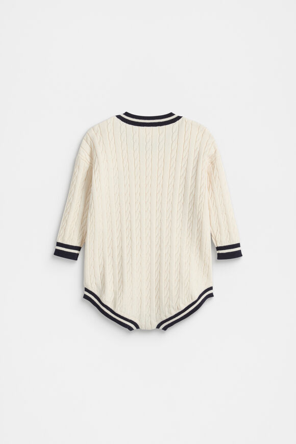 Heritage Cable Knit Onesie  Coconut Cream  hi-res