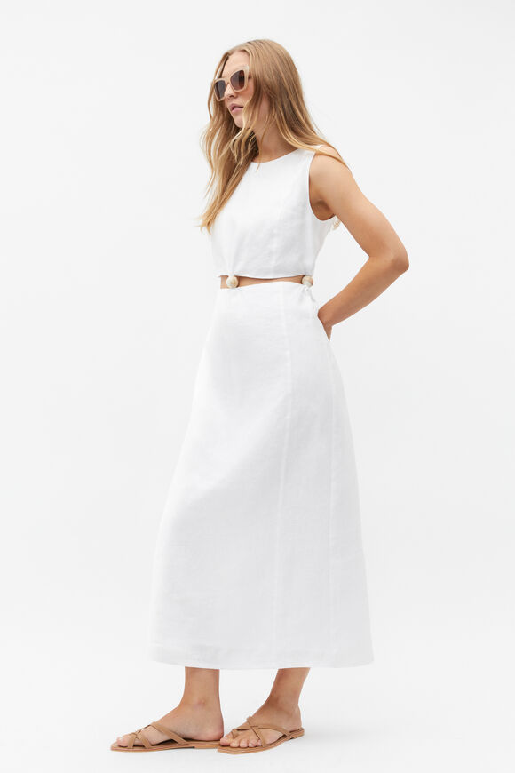 Bead Detail Cut Out Dress  Whisper White  hi-res