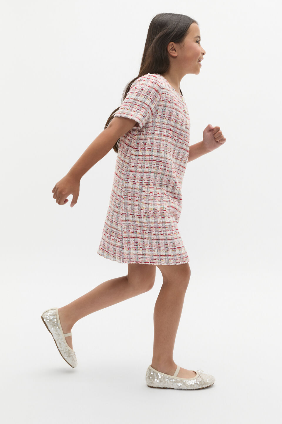 Sequin Bow Party Ballet  Cream