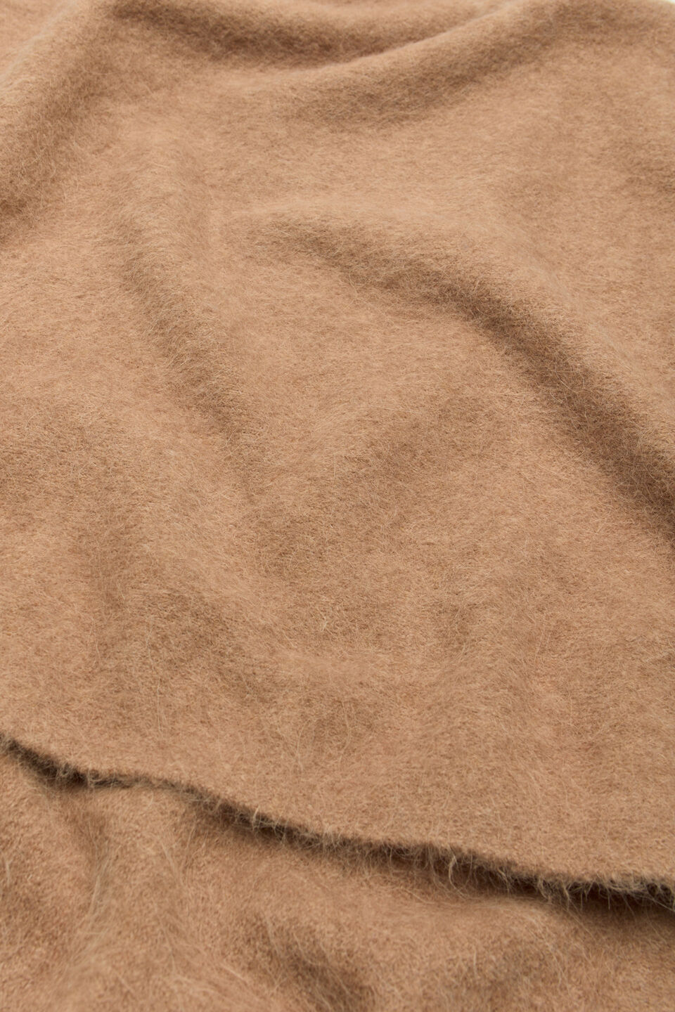 Fluffy Asymmetrical Poncho  Amaretto