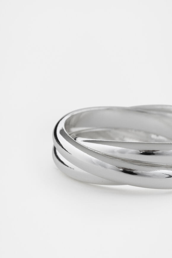 Looped Links Ring  Silver  hi-res