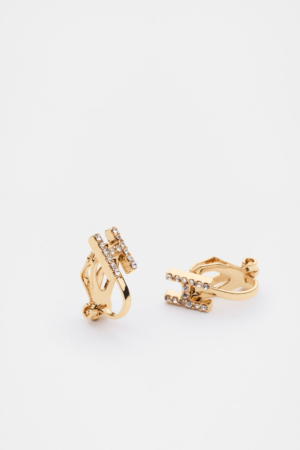 Initial Clip On Earings  H