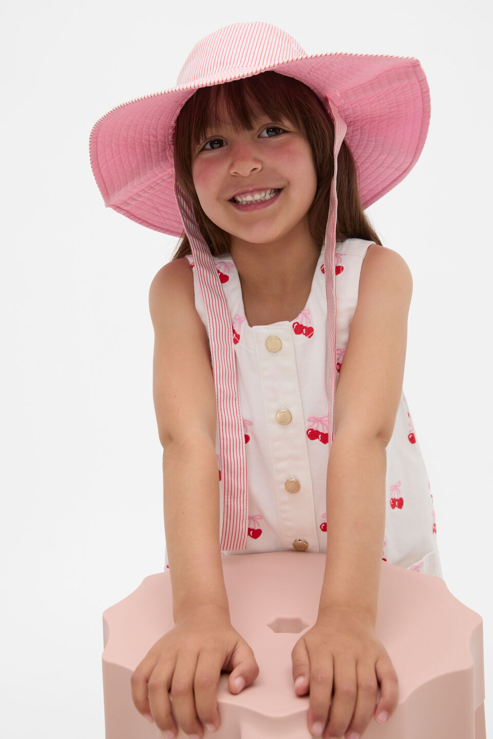 Wide Brim Reversible Hat  Strawberry Red