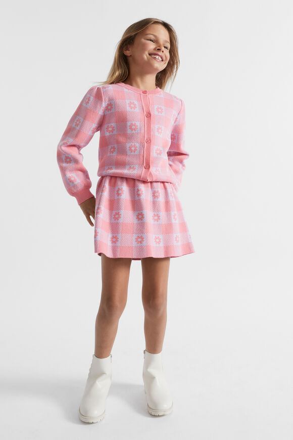 Check Knit Skirt  Peach  hi-res