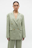 Linen Double Breasted Blazer  Pale Olive  hi-res