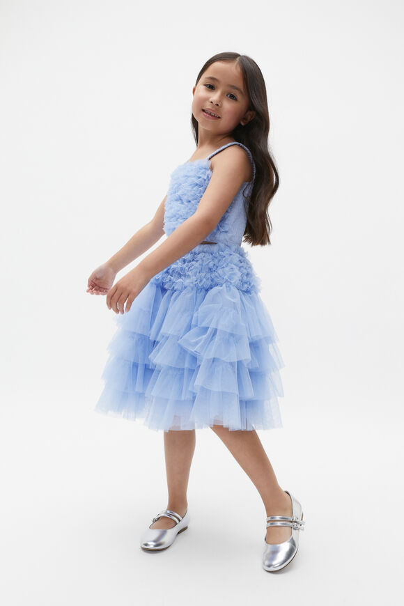 Ruffle Tulle Top  Powder Blue  hi-res