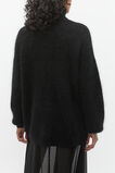 Longline Rib Roll Neck Knit  Black  hi-res