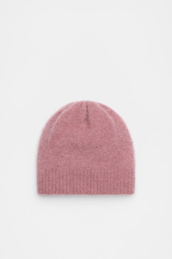 Fluffy Textured Beanie  Mauve  hi-res