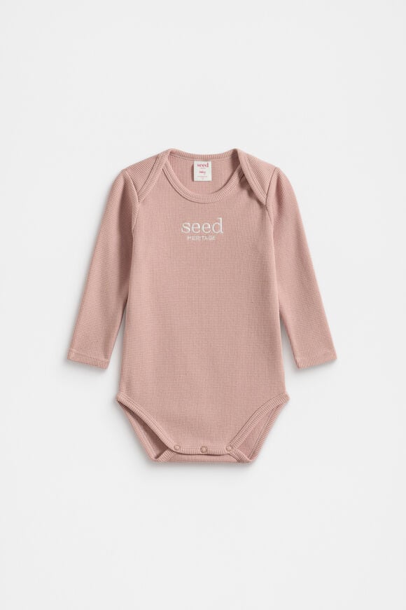 Logo Waffle Bodysuit  Blush Pink  hi-res