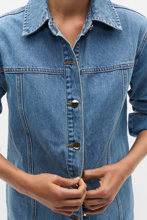 Denim Yoke Detail Shirt  Ice Blue Wash  hi-res