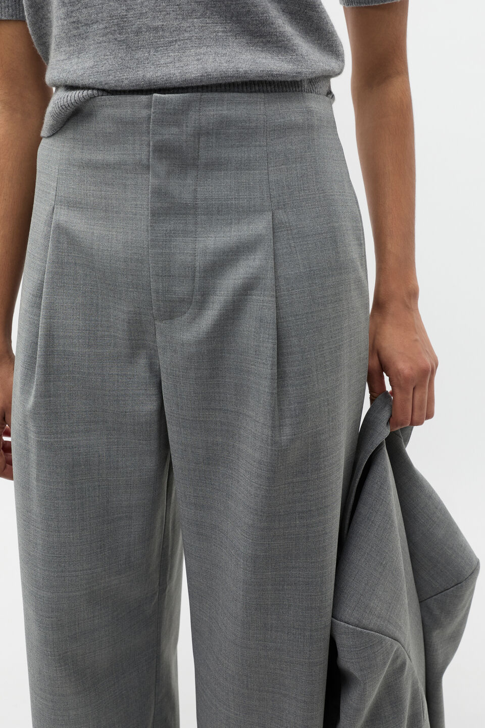 Crossdye Pleat Suit Pant  Wolf Crossdye