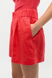 Core Linen Gathered Palazzo Short  Electric Crimson  hi-res