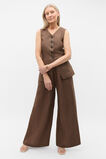 Linen Gathered Palazzo Pant  Pinecone  hi-res