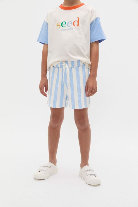 Core Stripe Track Short  Luna Blue  hi-res