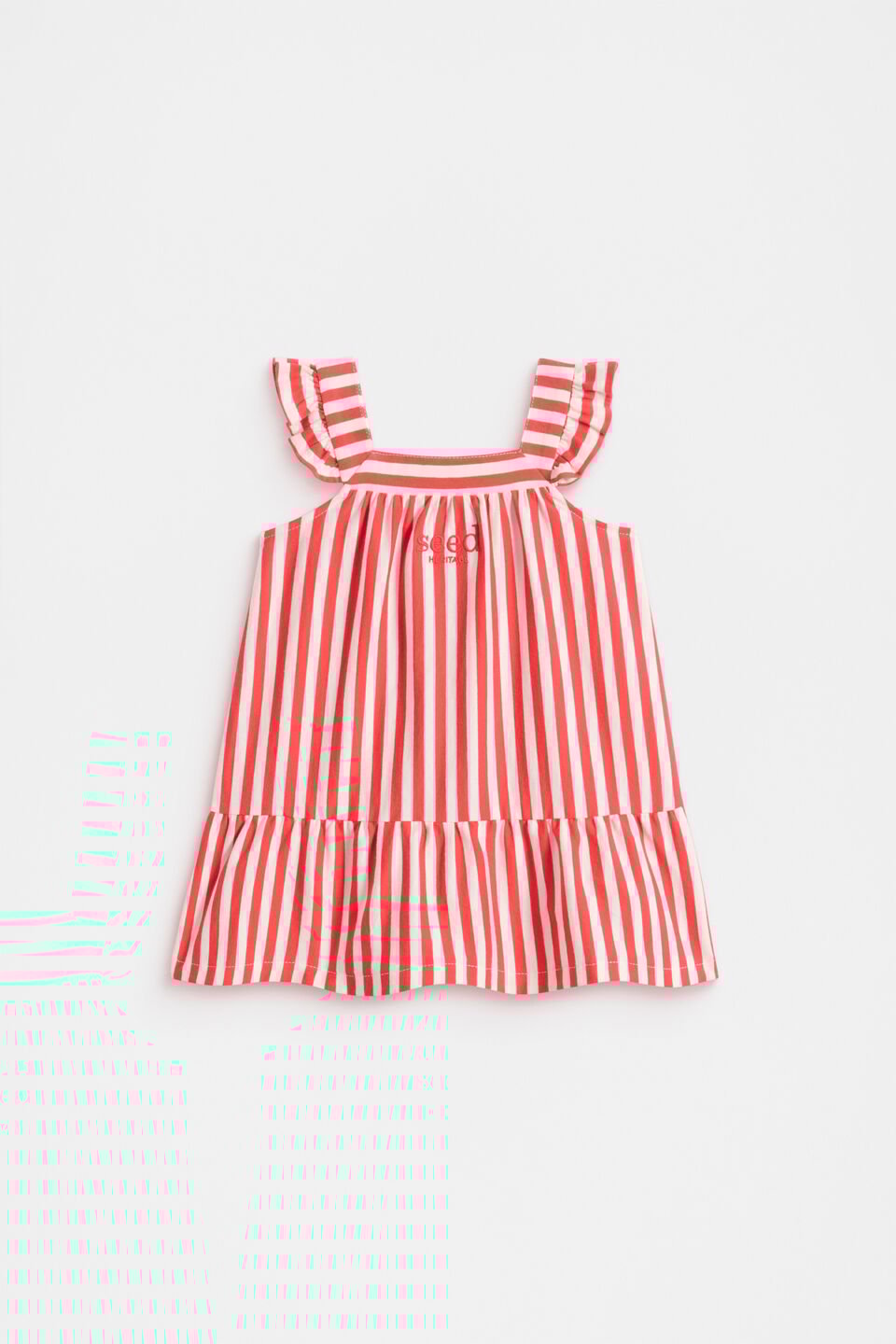 Stripe Logo Dress  Strawberry Red