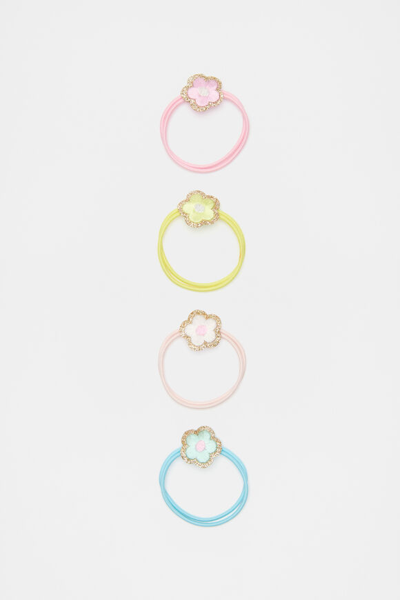 Embroidered Flower Elastics  Multi  hi-res